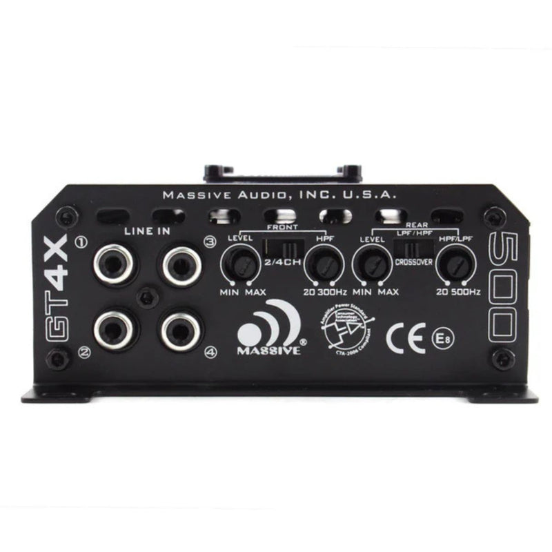 120 Watts RMS 4 Channel  2 Ohm Stable Class D Car Audio Amplifier Massive Audio