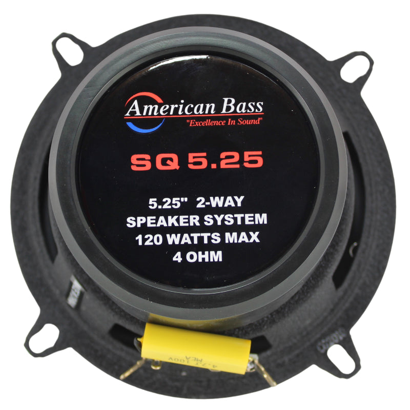 American Bass Pair of 5.25" 120 Watts 4 Ohm 2-Way Coaxial Speaker System SQ-5.25