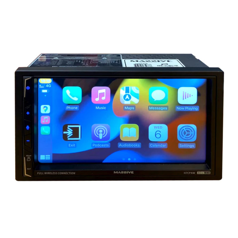 Massive Audio 7" Media Hub w/ CarPlay, Android, MP3, Bluetooth, AM/FM Radio