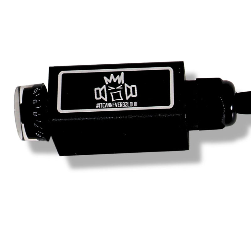 Official B2 Audio Aluminum Cased 18" RCA Bass Knob Black with RIOT GUY Logo