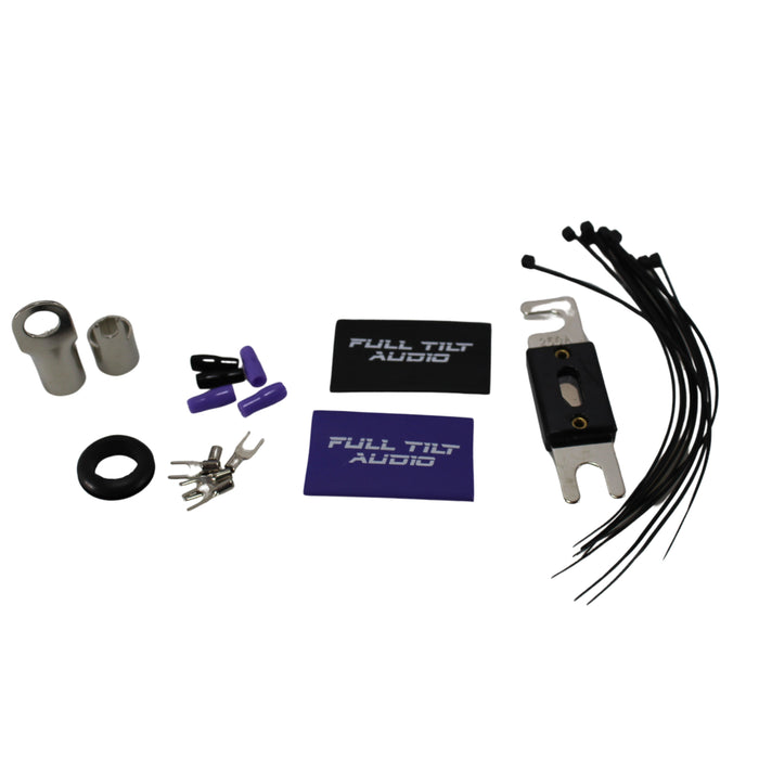 Full Tilt Audio 100% OFC 0 Gauge Purple / Black Amplifier Install Kit