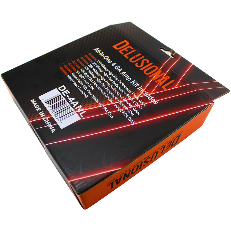 King Boxes DELUSIONAL 4GA CCA Installation Wiring Amplifier Kit / DE-4ANL