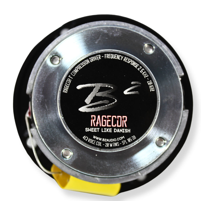B2 Audio RAGE CDR Pair of 20 Watt RMS 4-Ohm Shallow Compression Drivers w/ Horn
