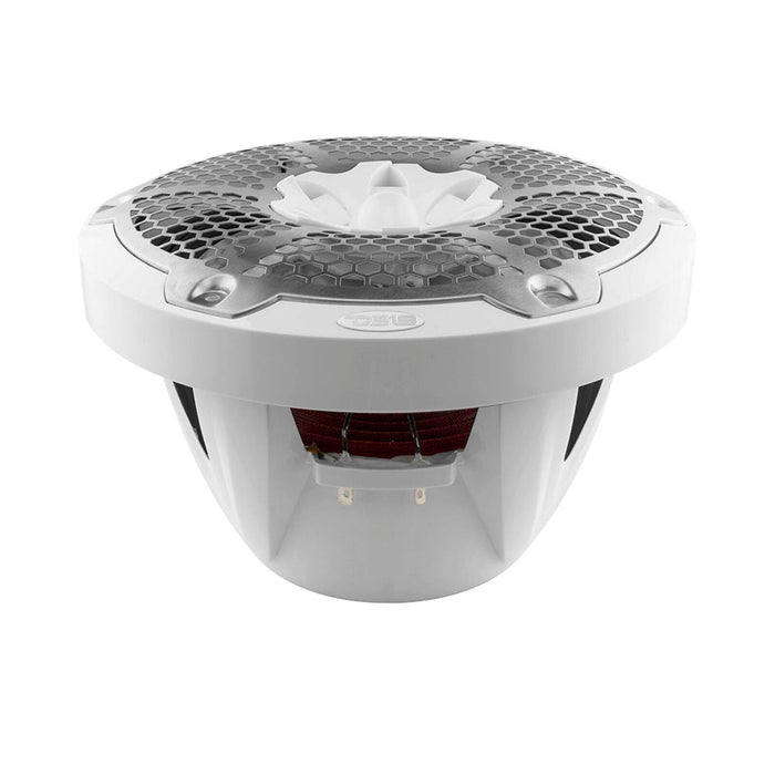 2x DS18 10" Marine Speakers 2-Way 1800W 4 Ohm /w Bullet Tweeter & RGB LED-White