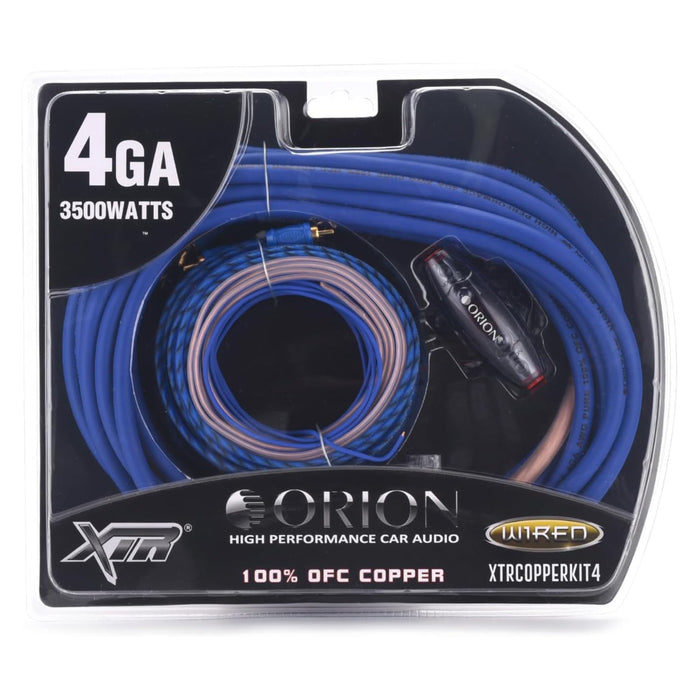 4 Gauge Blue 100% OFC Flexible Complete Amplifier Wire Kit Orion XTR Series