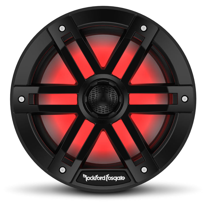 Pair of Rockford Fosgate 8" Black 1200W 4 Ohm Color Optix Marine 2-Way M1-8B