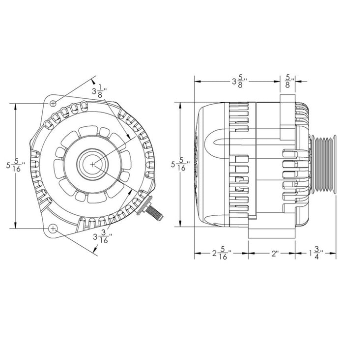 Mechman S-Series 240 Amp Racing Alternator For 1988 - 1995 GM Truck Mount