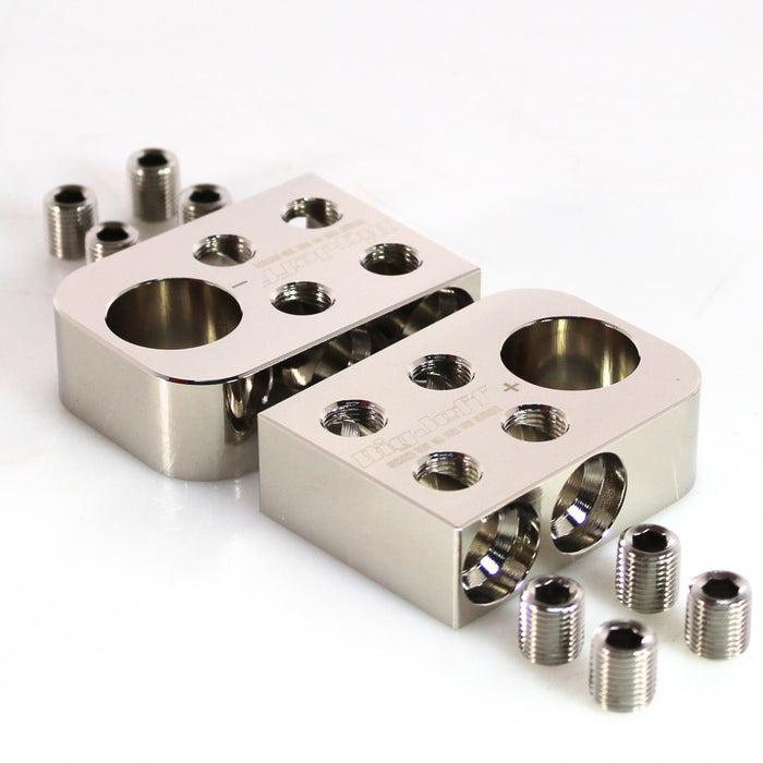 Big Jeff Audio Bolt Down 4x 0GA Input Style Battery Terminal Distribution Blocks