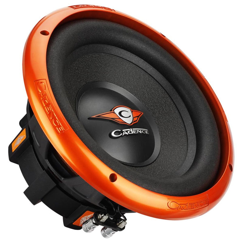 Unleash clean, deep bass with the Cadence S1W10D2.v2 10" Subwoofer. Dual 2 Ohm coils, 350W RMS, and premium build for powerful car audio. Subwoofer Side Angle View