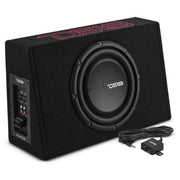 Experience big bass in tight spaces with the PU110A 10" Truck Subwoofer. 350W RMS Class D power, built-in amp, and compact under-seat design. Side Front Angle View