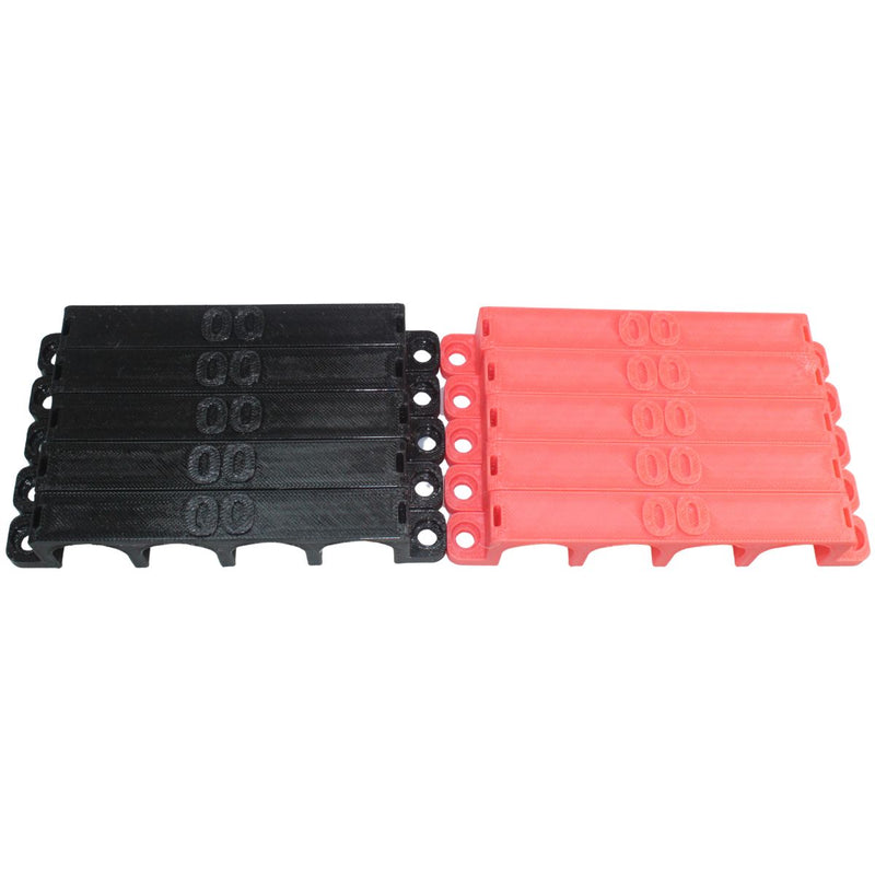 00 Gauge Cable Management Wire Comb Quad Slot Can Use w/ Cable Tie Red/Black