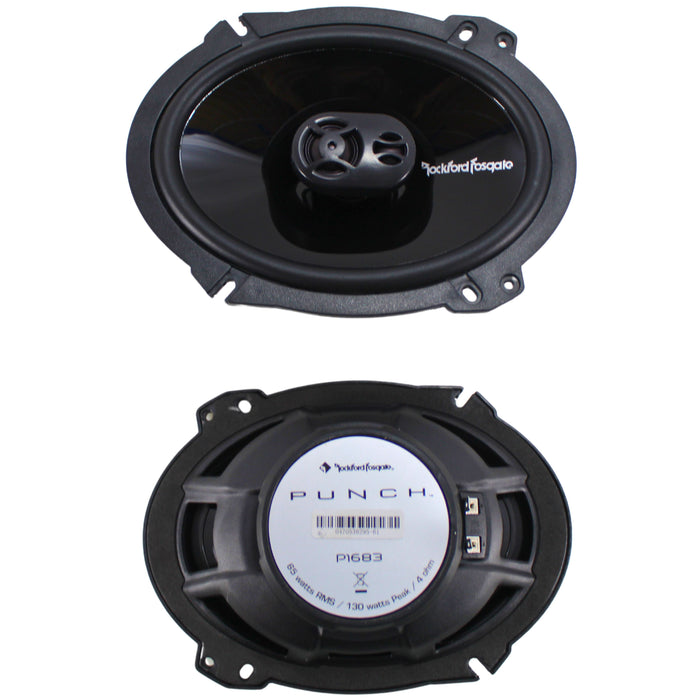 Rockford Fosgate Punch 6x8" 65W RMS 4-Ohm Full Range 3-Way Speakers OPEN BOX