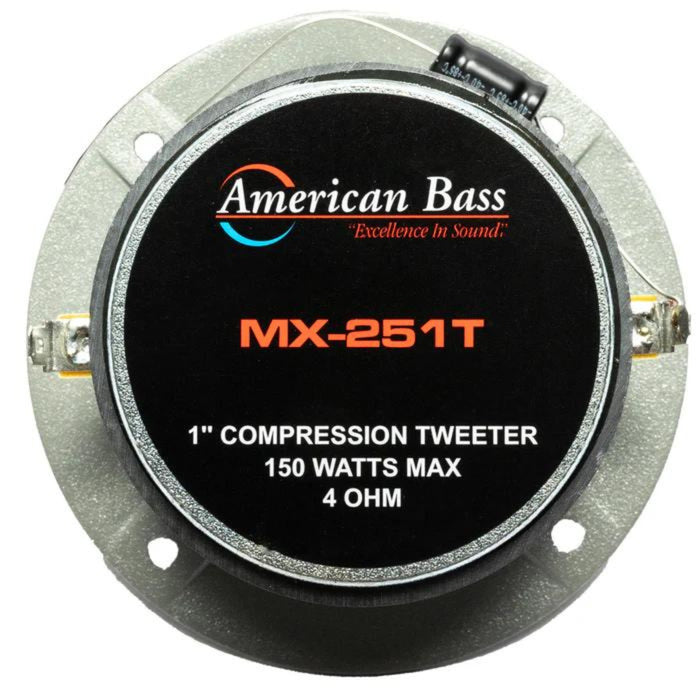 1" 150W Peak 4-Ohm Compression Tweeter Pair American Bass MX Serie 251T / MX251T