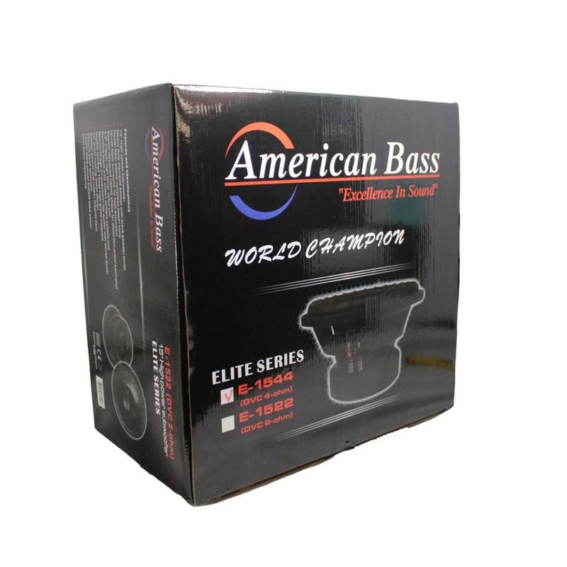 American Bass 15" Dual 4 Ohm Voice Coil 2400 Watt Subwoofer ELITE 1544