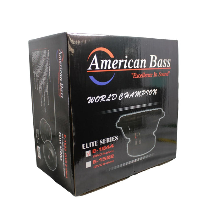 American Bass 15" Dual 4 Ohm Voice Coil 2400 Watt Subwoofer ELITE 1544