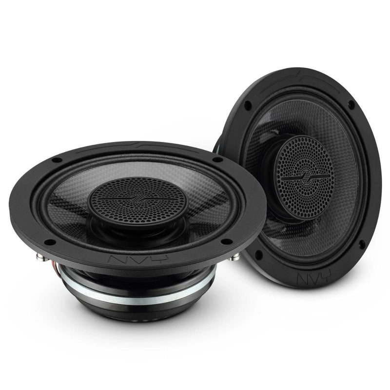 6.5" 250W RMS 2 Ohm Marine Coaxial Speakers Carbon Fiber DS18 NVY-6HDCFSL-N2