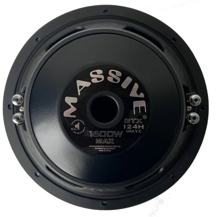 Massive Audio 12" 800 Watts RMS 36 Hz 2.5" Dual 2 Ohm Subwoofer GTX122H