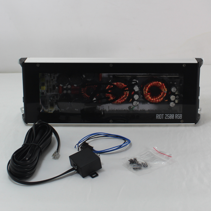 B2 Audio RIOT 2500W 1-Ohm Class D Monoblock Amplifier w/ RGB LED Light OPEN BOX