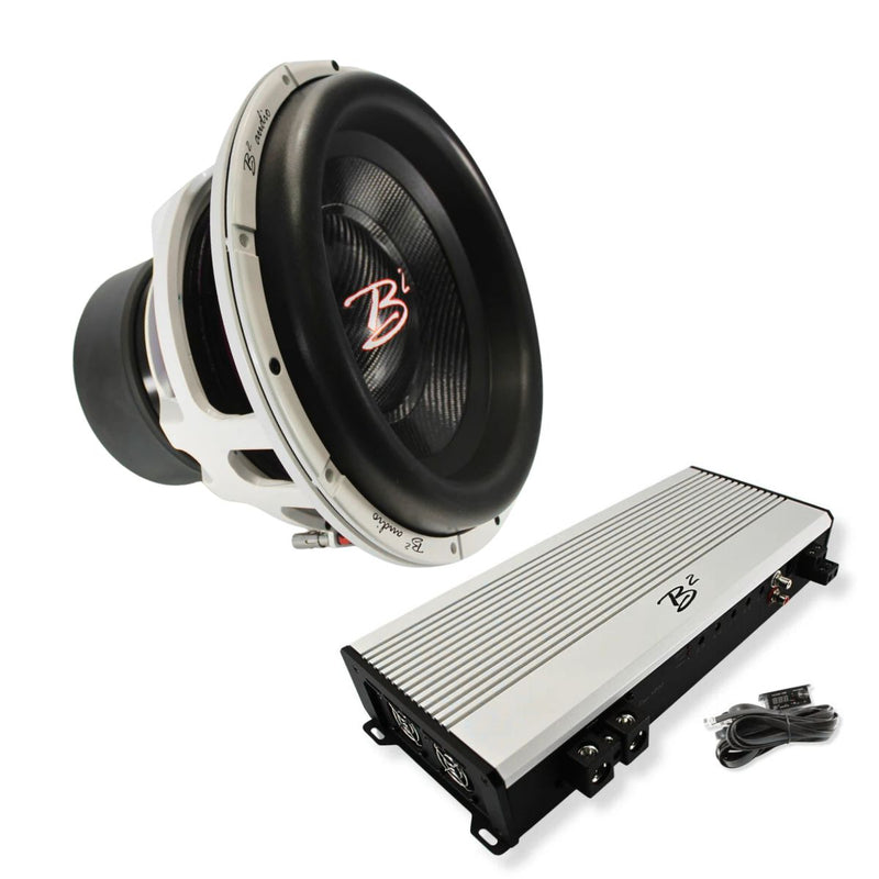 B2 Audio Rage 4800 Watt 1-Ohm Monoblock Amplifier w RAGEXL V2 15" Subwoofer