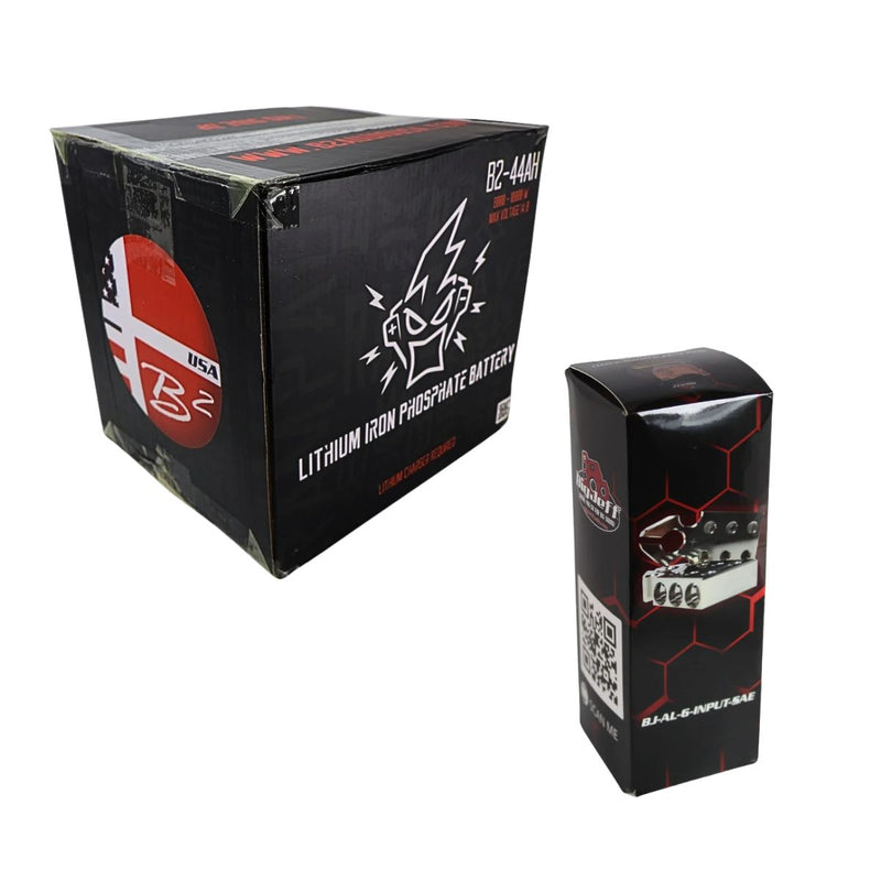 B2 Audio 44Ah 5000W LiFePO4 Battery 12V w SAE Posts & 1/0 AWG 6 Input Terminals