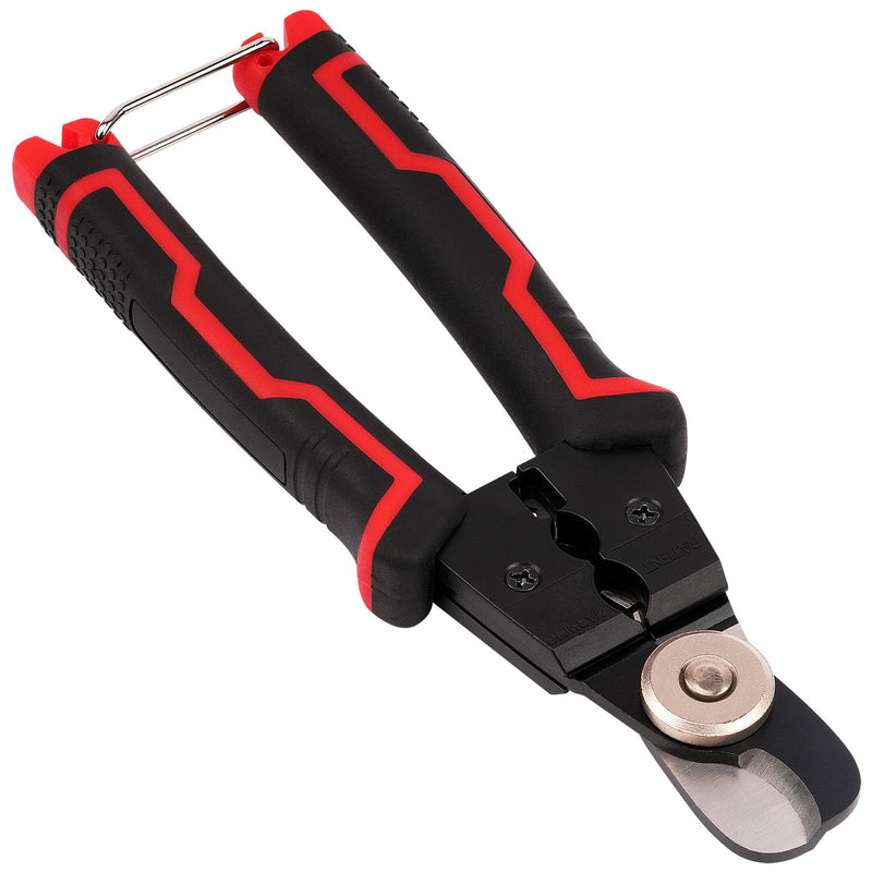 7" Heavy-Duty Carbon Steel Cable Cutter/Stripper with Non-Slip Ergonomic Grip