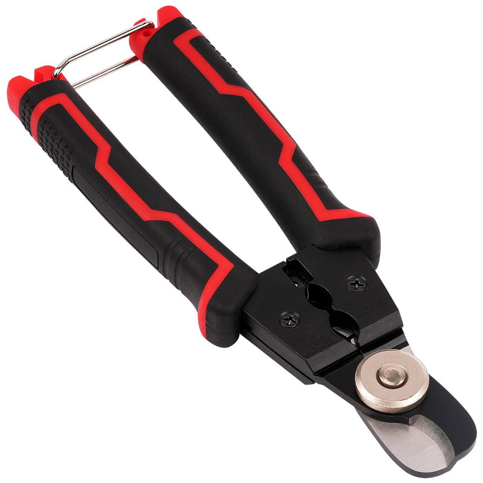 7" Heavy-Duty Carbon Steel Cable Cutter/Stripper with Non-Slip Ergonomic Grip