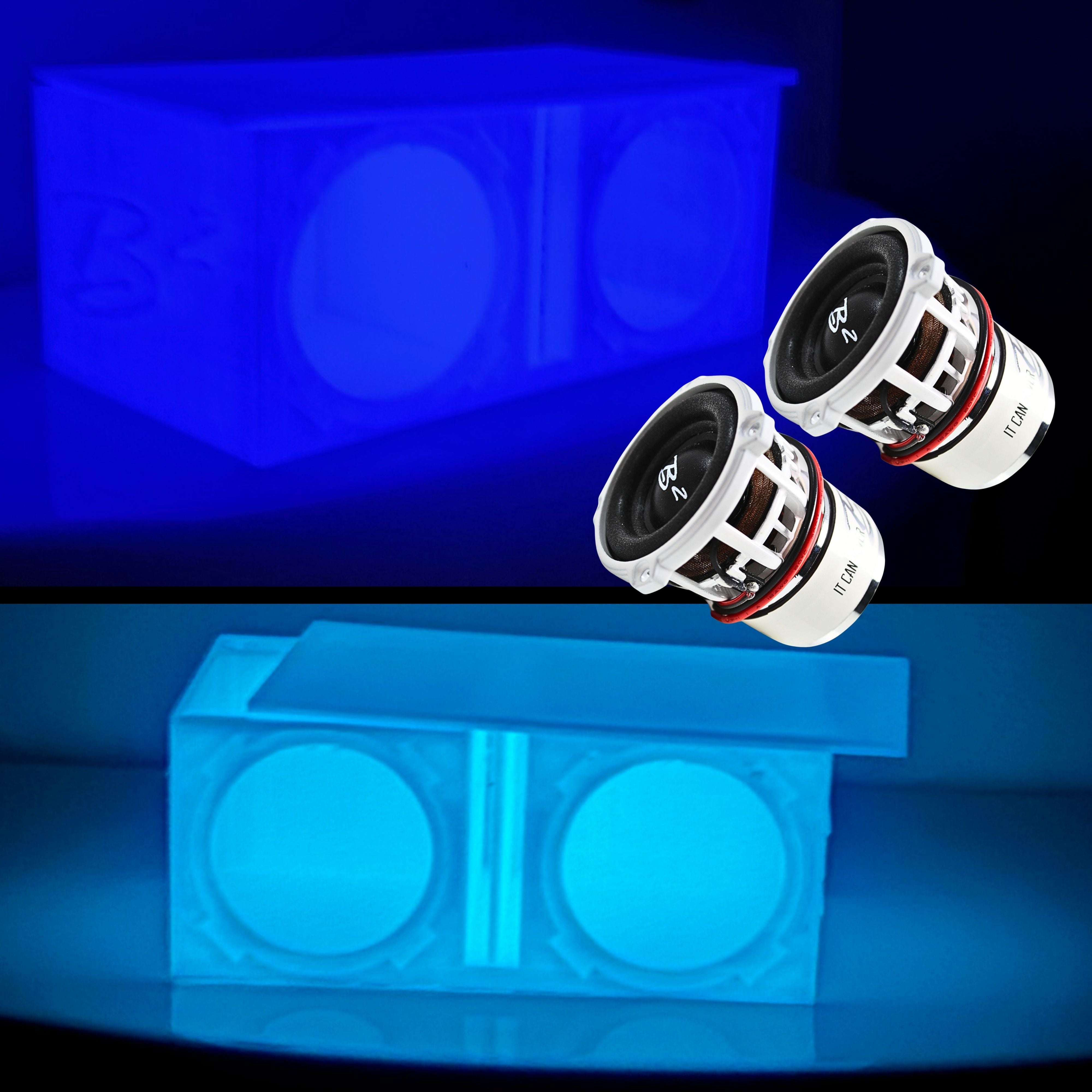 Glow in the Dark Dual Ported Enclosure w/ B2 Audio Rampage RC2 2