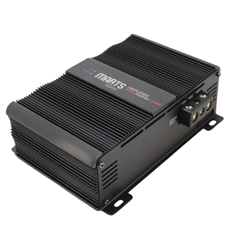 Marts Digital Mono Amplifier Full-Range Class D Bass Knob 1000 watts 2 ohm