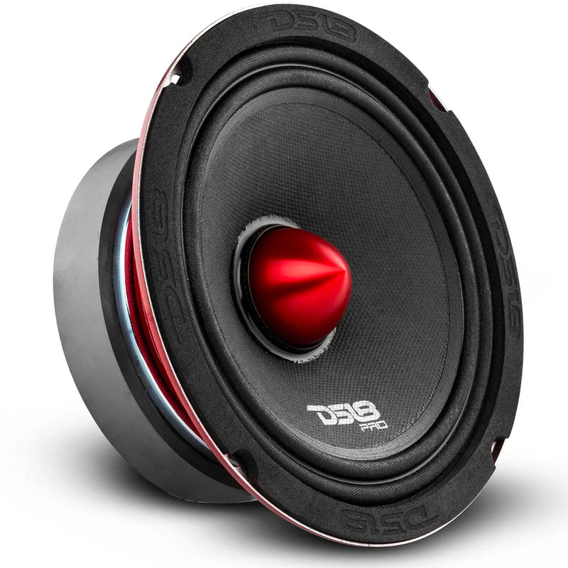 4x DS18 6.5" 4Ohm Midrange Loudspeakers w/ Pair of 1" Bullet Tweeters + Amp Pack