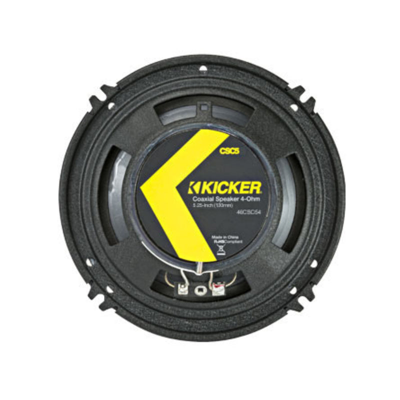 Kicker 5.25" Coaxial 2 Way Speakers 225W Peak 4 Ohm Car Audio Black 46CSC54