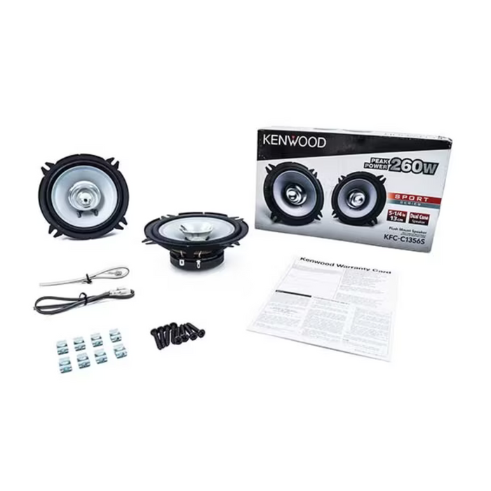 Kenwood 250 Watt 5.25-Inch Dual Cone Stereo Car Audio Speaker KFC-C1356S