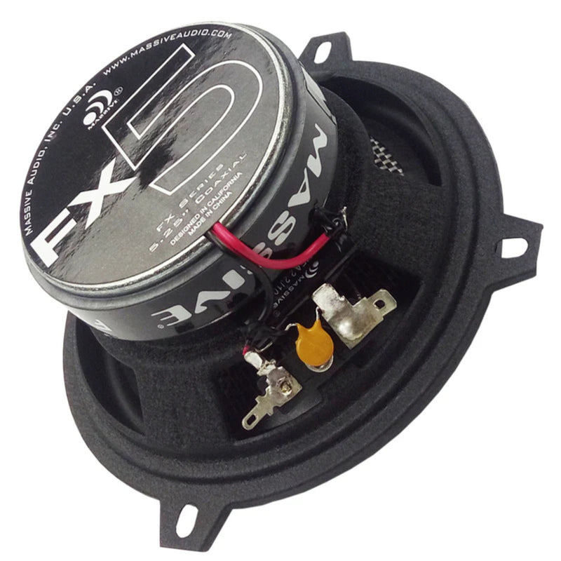 Pair of Massive Audio 5.25" 4-Ohm 60 Watts RMS 2-Way Coaxial Speakers