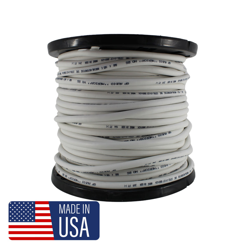 GP Car Audio 4 AWG 100% OFC Power/Ground Wire White Lot Cut By The Foot