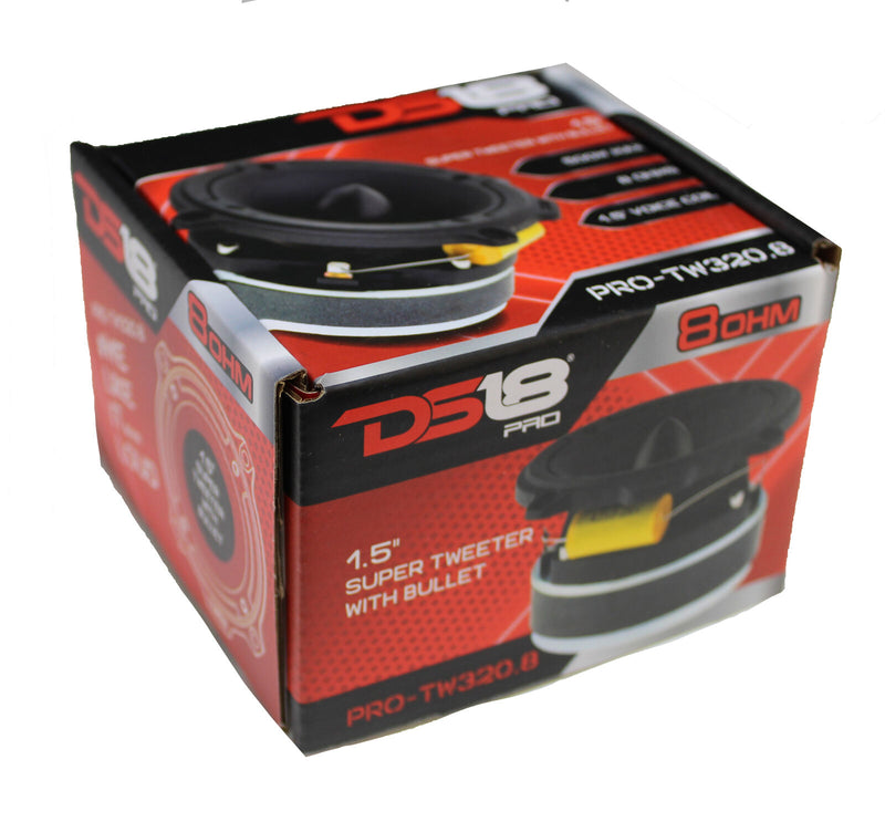 DS18 1.5" Super Bullet Tweeter Pro Car Audio 500 Watts 8 Ohm