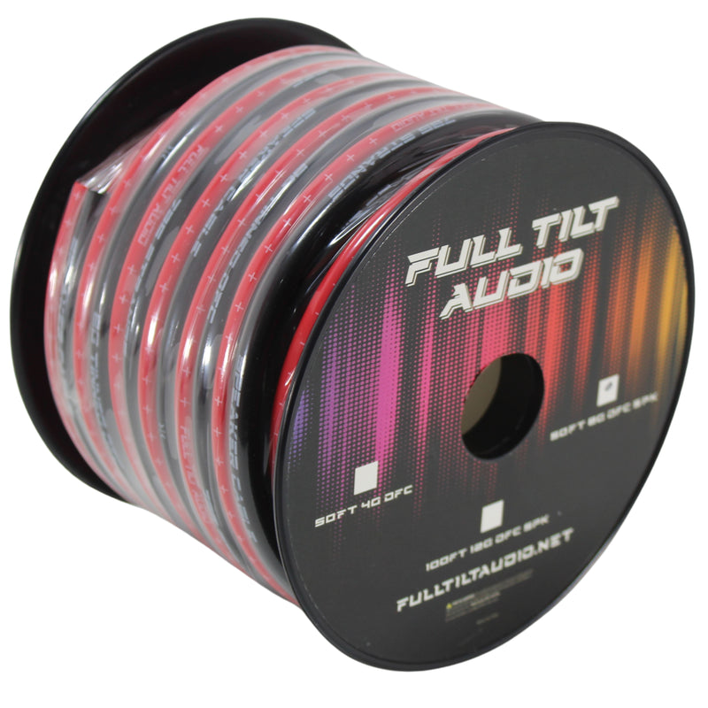 Full Tilt Audio 8 Gauge Tinned OFC Speaker Wire Red/Black Lot Cut By The Foot