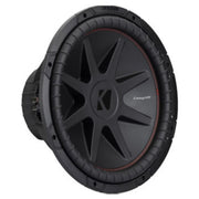 KICKER 15" CompVR CVR154 subwoofer with 1400W peak, 4 Ohm DVC, and SoloKon cone. Deep, clean bass for sealed or ported boxes. Built to deliver. Subwoofer Close Up