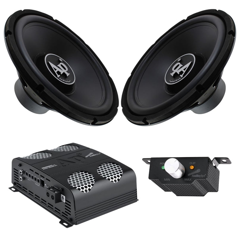 15" Sub + 1500W Amp Combo | AP-PP215-COMBO-2 Audiopipe Bass Power Kit view of everything included.