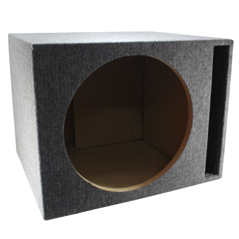 Single 15” Vented Carpeted Subwoofer Box Made with Heavy-Duty MDF Construction