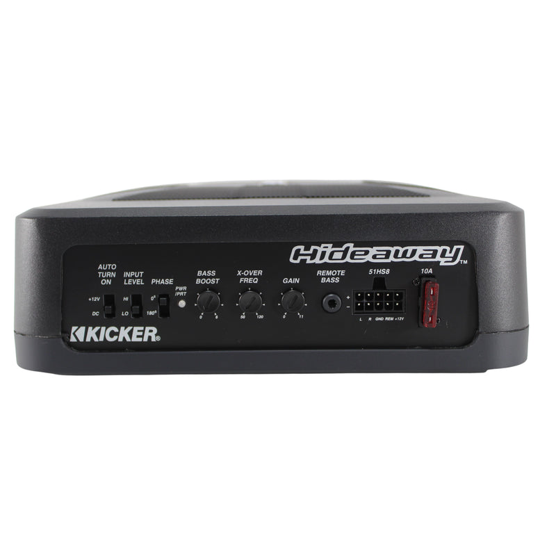 150W RMS 8" Under the Seat Compact Powered Subwoofer w/ Molex Bass Control Knob