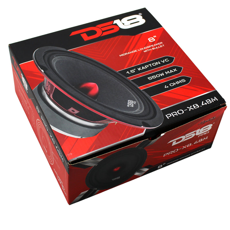 4x Pro X8.4BM Mid Range Speakers DS18 EXL 800 Watt 4 Channel Amplifier - Big Jeff Online Inc