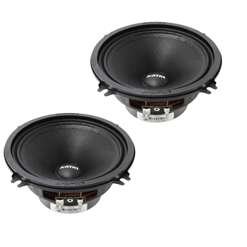 Avatar Car Audio 5.2" 4 Ohm 70W RMS Mid-Range Speakers Pair MTU-50LE