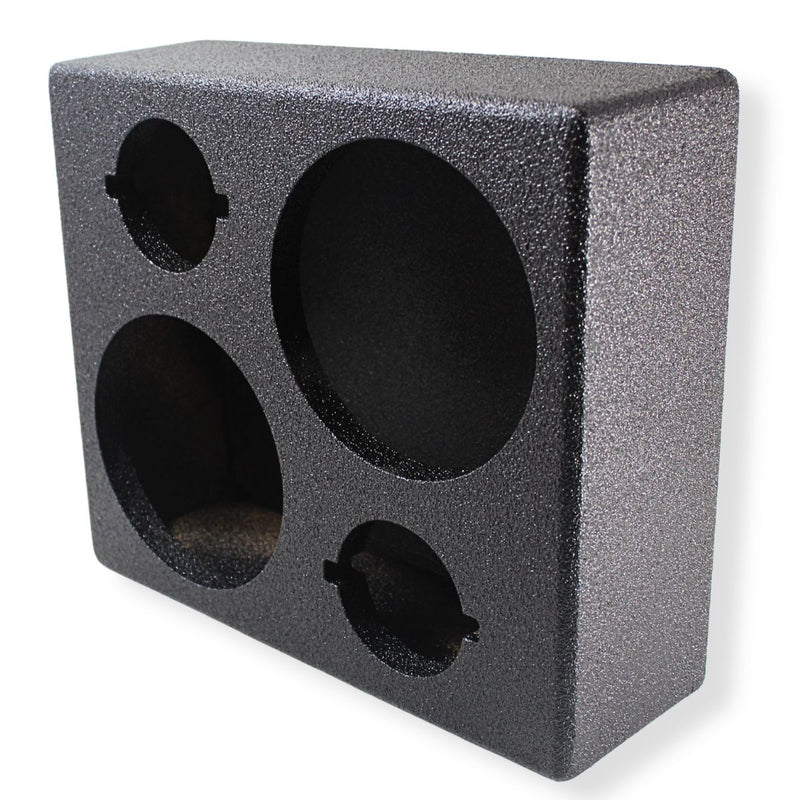Dual 6.5" + Dual 3" Speaker and Tweeter Universal Speaker Box MDF Black Coated
