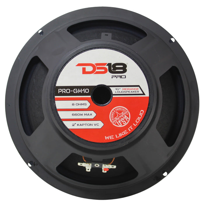 DS18 Pro Series 10" 660W Max 8-Ohm Mid Range Loud Speaker PRO-GM10