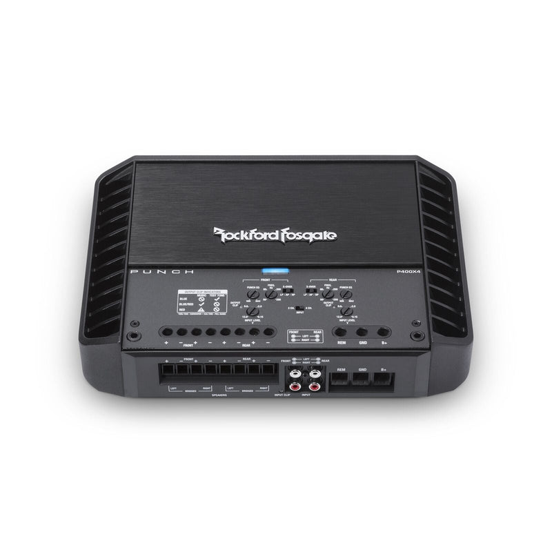 Rockford Fosgate Punch 400W 4Channel Full-Range Class A/B Amplifier +Install Kit