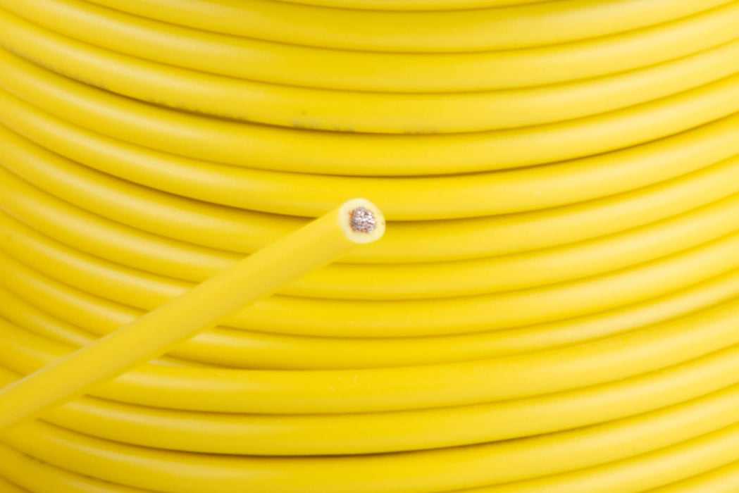 14 GA 100 FT Roll Yellow Stranded Spool of CCA Primary Power Ground Wire Cable