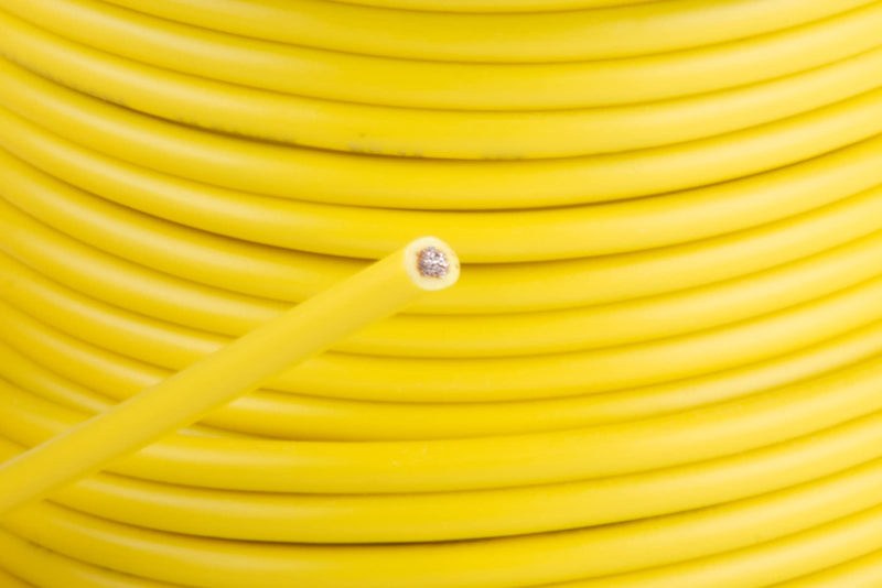 14 GA 100 FT Roll Yellow Stranded Spool of CCA Primary Power Ground Wire Cable