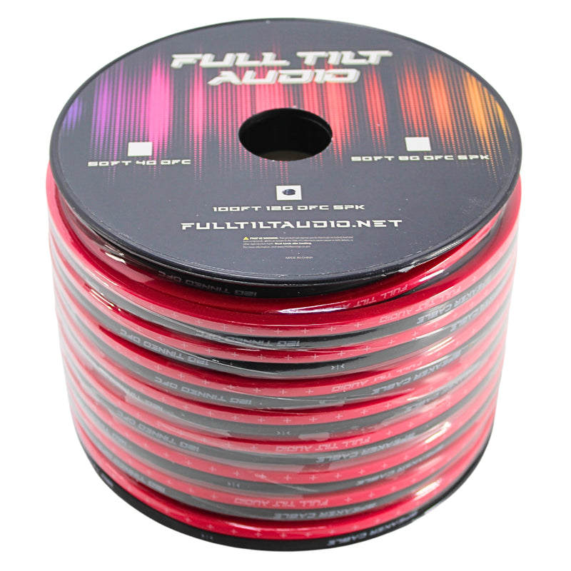 Full Tilt Audio 12 GA Red/Black 100' OFC Speaker Wire Lot Cut By The Foot