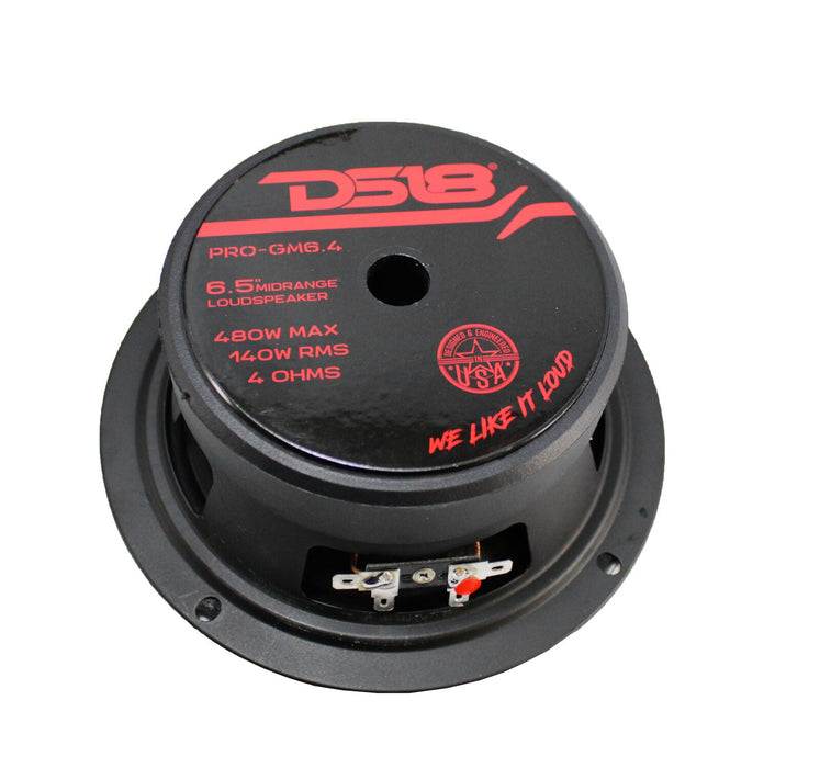 DS18 PRO-GM6.4PK 6.5" 1200W 4 Ohm Midrange Loudspeaker & Bullet Tweeter Package
