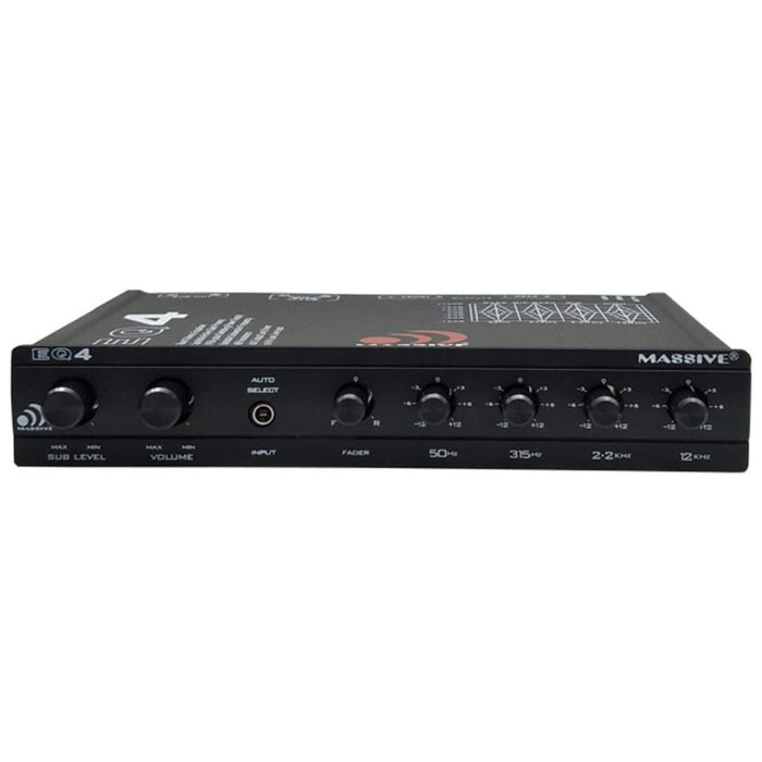 Massive Audio EQ4 1/2 DIN in-dash 4-band Graphic Equalizer with 8V line driver