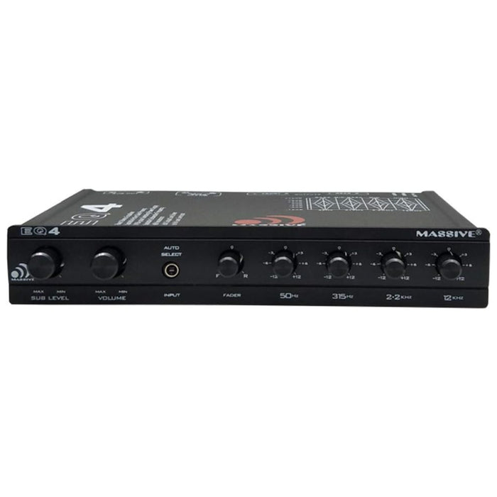 Massive Audio EQ4 1/2 DIN In-Dash 4-Band Graphic Equalizer w/ 8V Line Driver